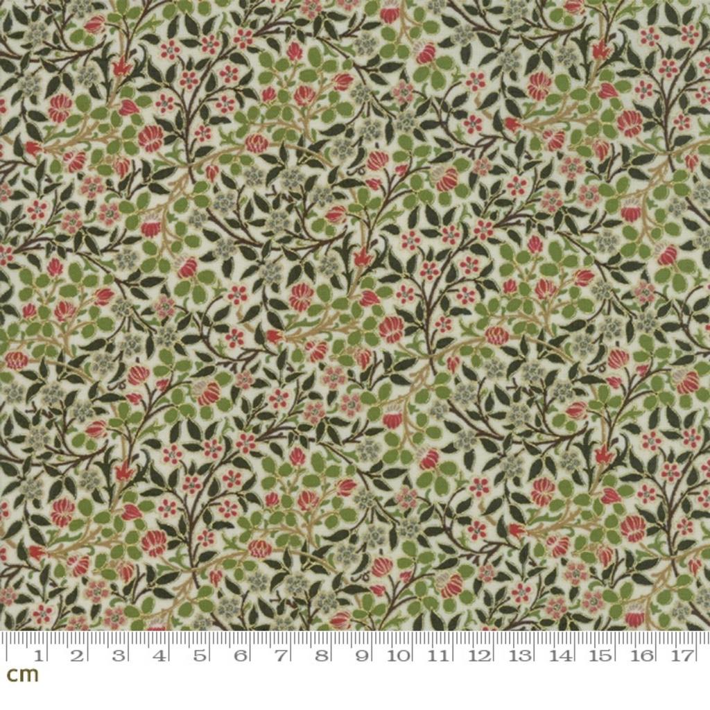 Moda Botanical Clover Sheeting Best of Metallic White X 7316-11m Fabric, Morris, Finish, (110cm 100cm)