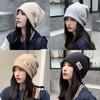 Coldproof Plush Beanies Hats Thickened Letter Pullover Hats Fashion Fleece Knit Beanies  Autumn