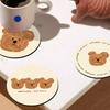 1pcs Bear Coasters Creative Ceramic Heat Insulation Mats Simple Household Absorbent Anti-scald Pot Mat Kitchen Home Accessories