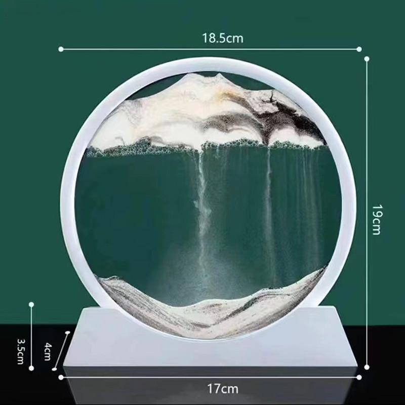 3D Hourglass Quicksand Moving Sandround Glass Deep Sea Sandscape Art Picture Craft Flowing Painting Office Hom Decor Gifts