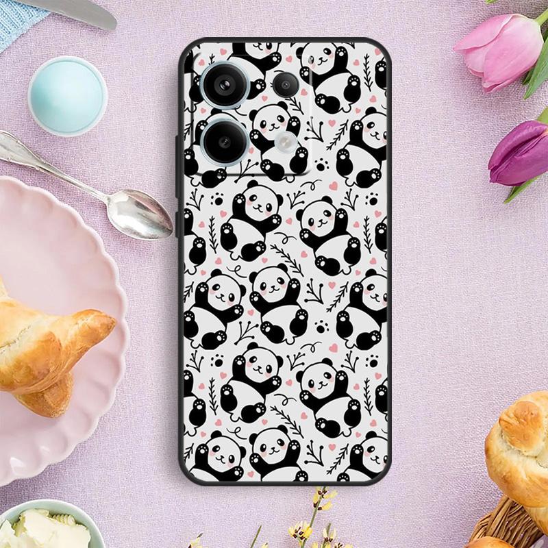 Cute Baby Panda Case For Xiaomi Redmi Note 15 Pro Plus 10 11 12 13 14 Pro Cover For Redmi 14C 15C 12C 10C 13C