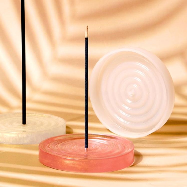 Crystal Epoxy Mold Incense Stick Holder Resin Molds Round Jewelry Tray Mold