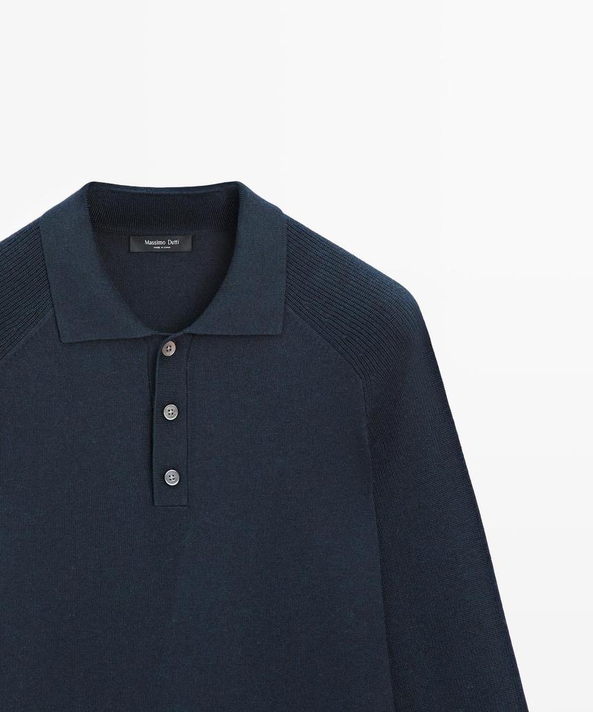 Masimodutti Cotton Blend Knit Polo Sweater