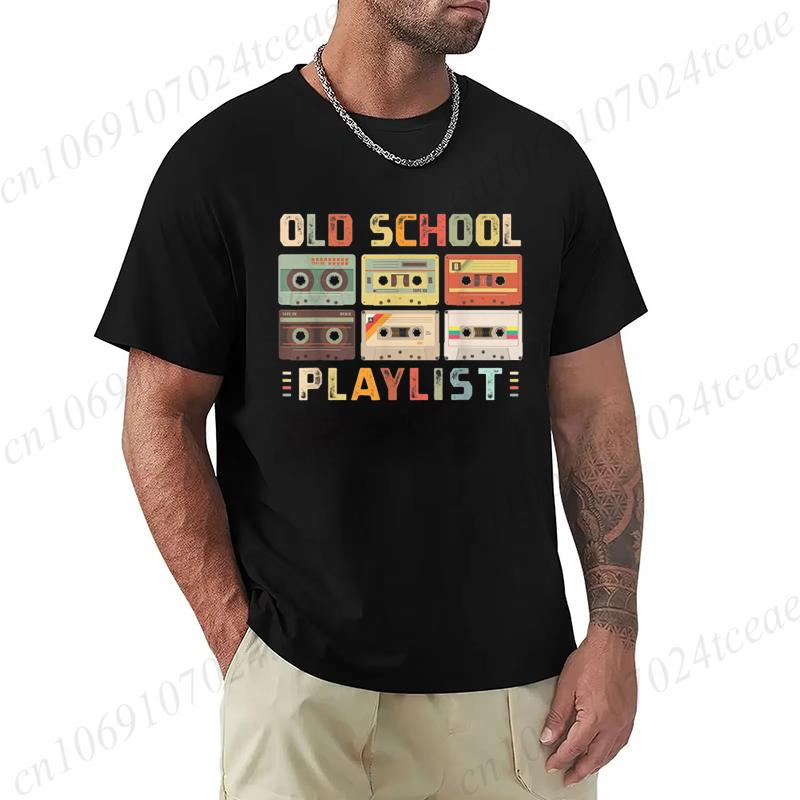 Summer Casual Tshirt Cassette Tape Music 80s Retro Old School Playlist T-shirt Fashion Fitness Tops Tshirt Hip Hop Streetwear