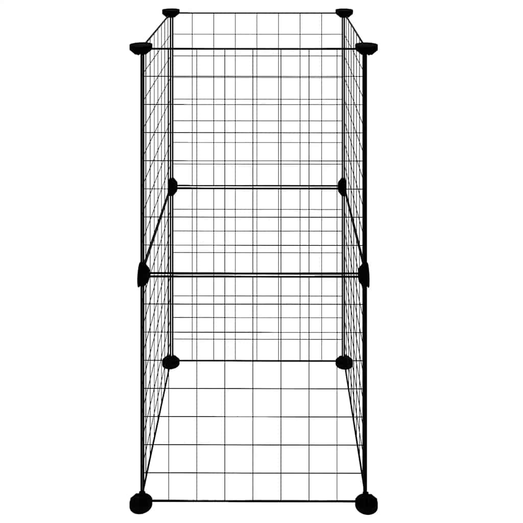 8 Piece Pet Cage Black 35 X 35 Cm Steel