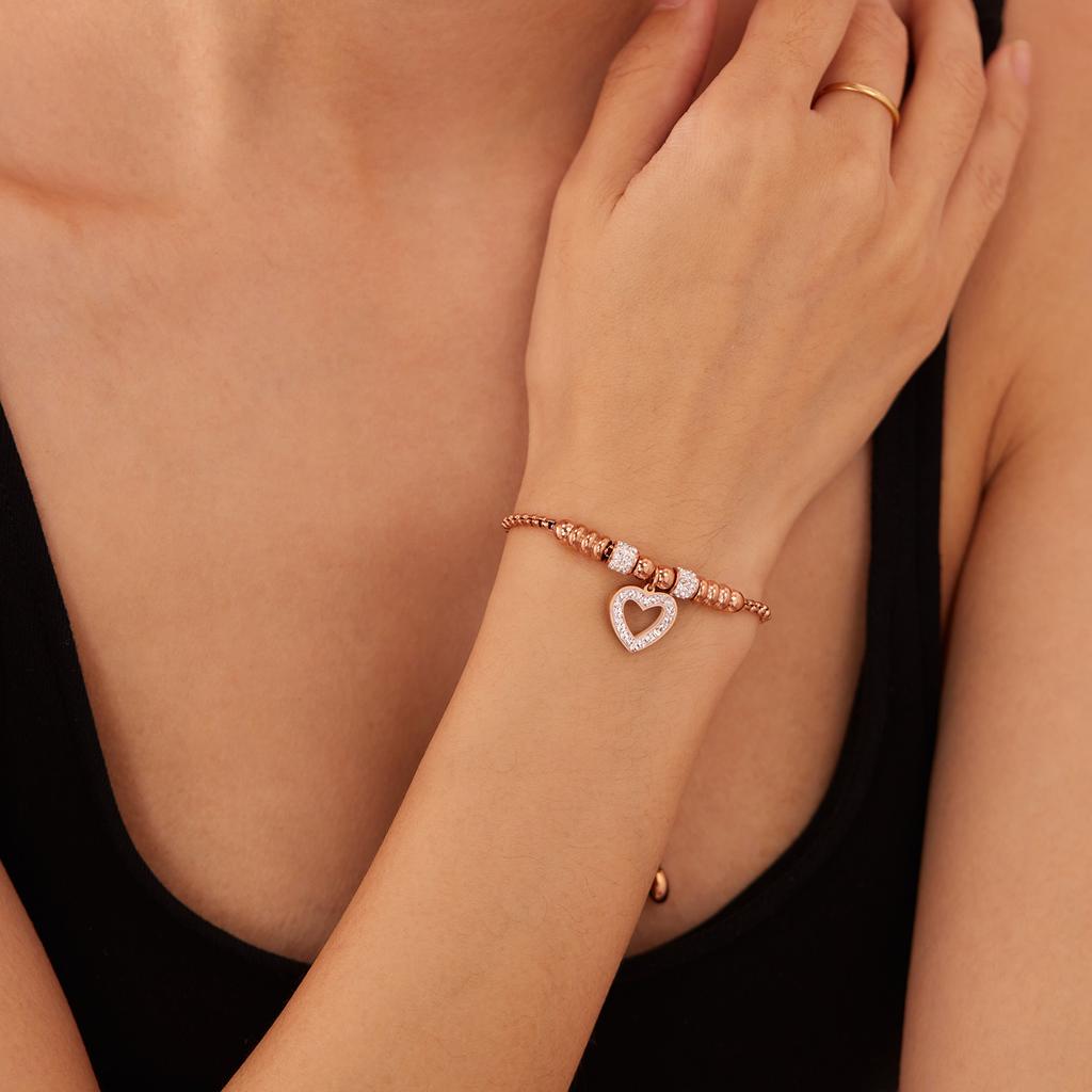 2026 European and American INS Small Fresh Bracelet Female Love Inlaid Zircon Fashionable Simple and Versatile