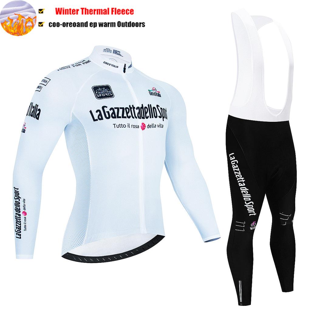 2025 Tour De Giro D'ITALIA Cycling Jersey Set Winter Thermal Fleece Long Sleeve Cycling Clothing MTB Bike Clothes Cycling Suit