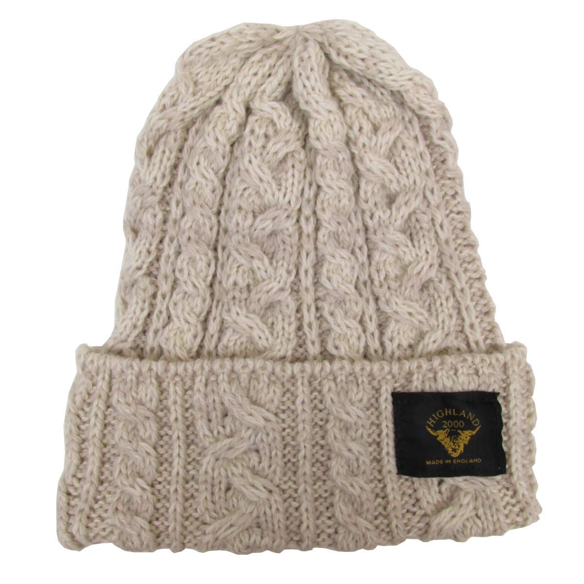 

Вязаная шапка из мериносовой шерсти 016 Merino Bobcap x Off [Highland 2000] (Бежевый Белый)