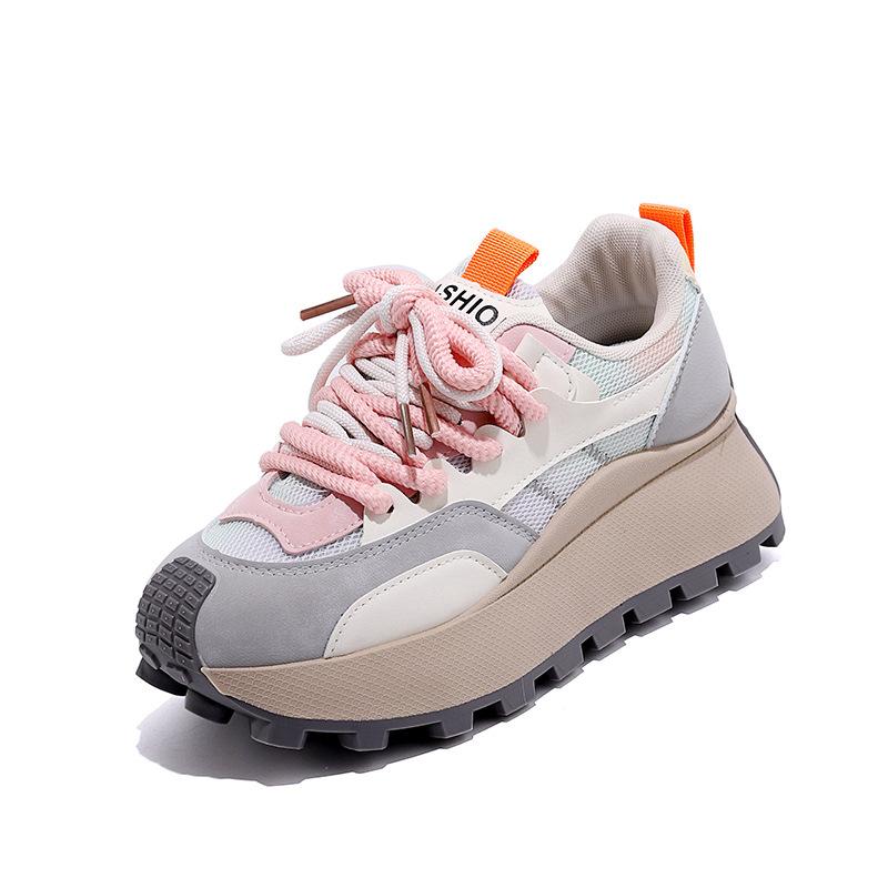 Spring 2025 new thick-soled non-slip heightening sports board shoes women's popular Xiaobai casual shoes tide 876-1