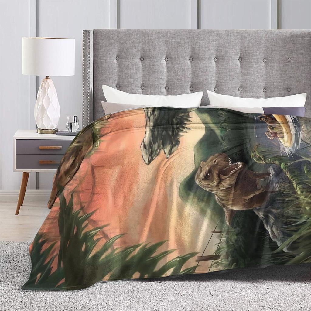 Dinosaur World Blanket Quality Super Warm Jurassics Park Throw Blanket Winter Girls Boys Living Room Fashion Bedspread