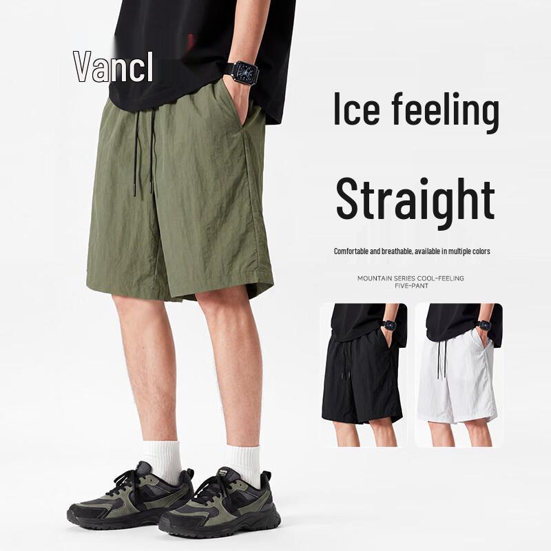 VANCL Men s Summer Ice Silk Straight-Leg Shorts L армия зеленый