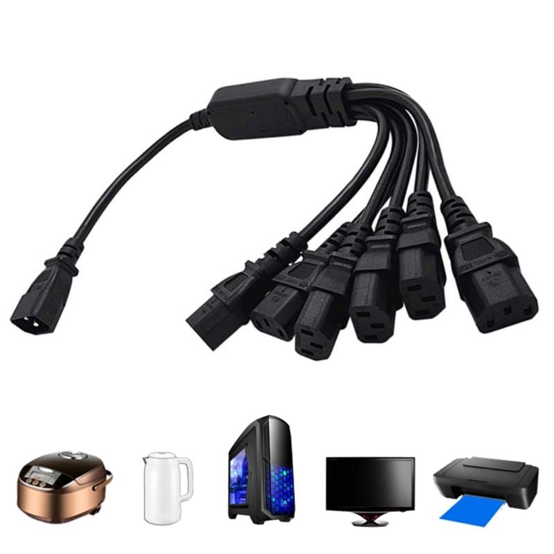 PDU Computer Monitor C14 To 6xC13 Power Cable for Multiple Device Connection Connect 6 Devices To One Outlet Wire