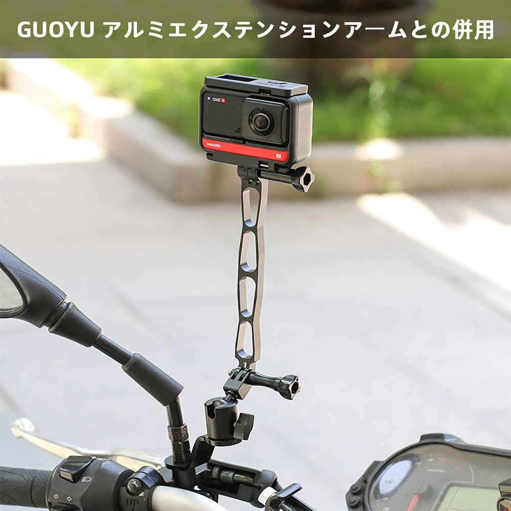 Support de fixation de rétroviseur arrière de moto en aluminium Support pour caméra de sport de moto