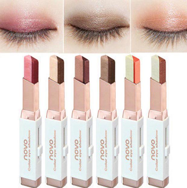 Buy Double Color Stereo Gradient Velvet Shimmer Eyeshadow Stick Eye Shadow Cream Pen Waterproof