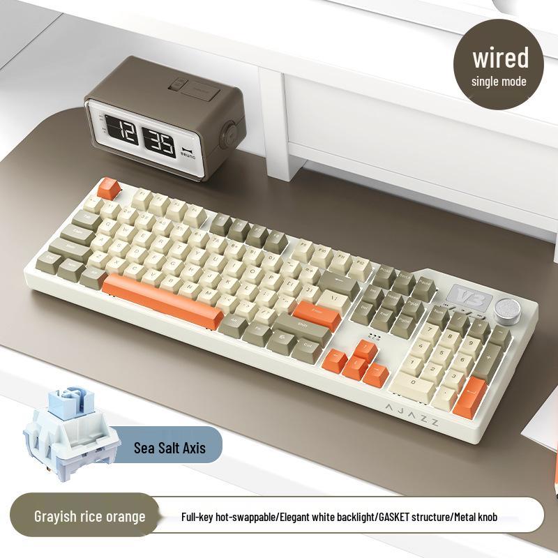 AJAZZ AK35I V3 Hot-Swap Mechanical Keyboard, Gasket Mount, PBT Keycaps
