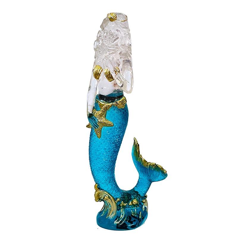 Crystal Resin Transparent Mermaid Miniature Figurine Creative Fairy Garden Home Decor Accessory for Living Room