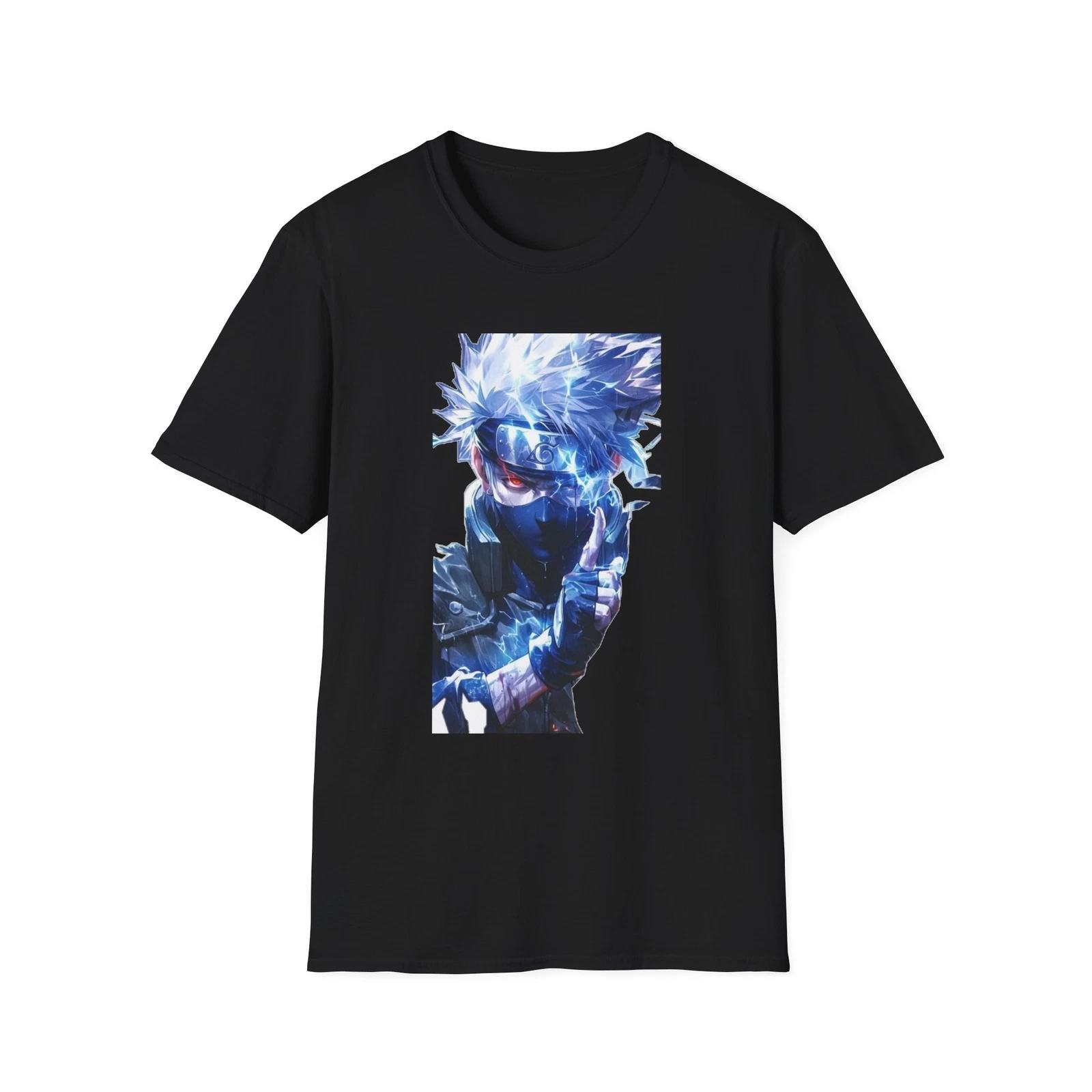 Unisex JL Anime T-Shirt Softstyle - Naruto - Kakashi Hatake Chidori Technic 100