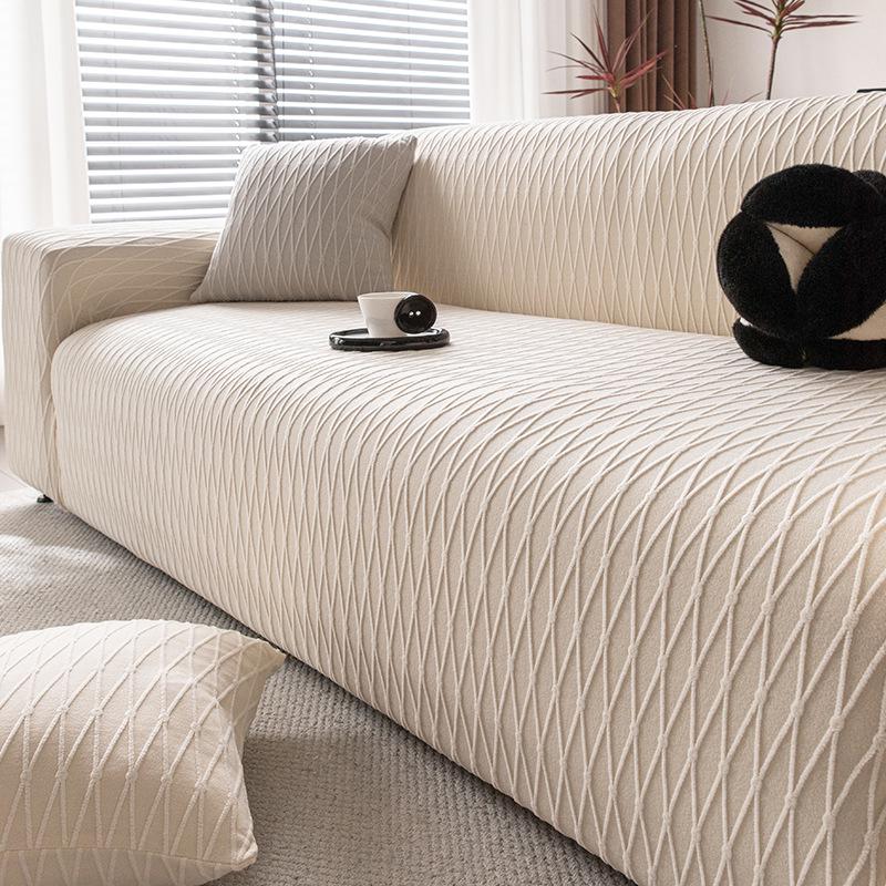 All-Season Elastic Jacquard Velvet Sofa Cover - Universal One-Piece Fit