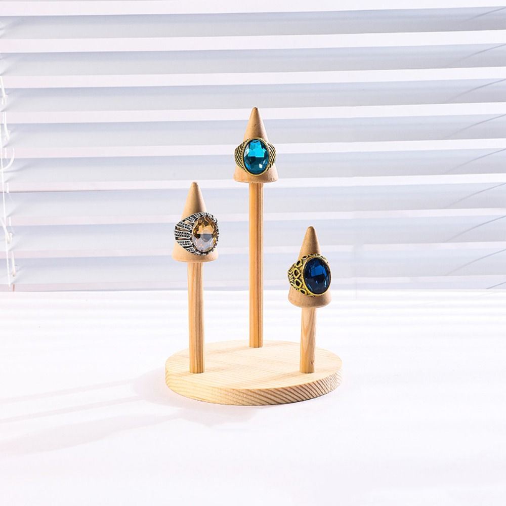 Wood Finger Rings Holder Modern Ring Storage Rack Bangle Storage Tray  Bracelets Necklace Earrings