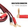 HI FI Pure Copper Speaker Cable Right Angle L Type Banana Plugs Line Wire Red & Black