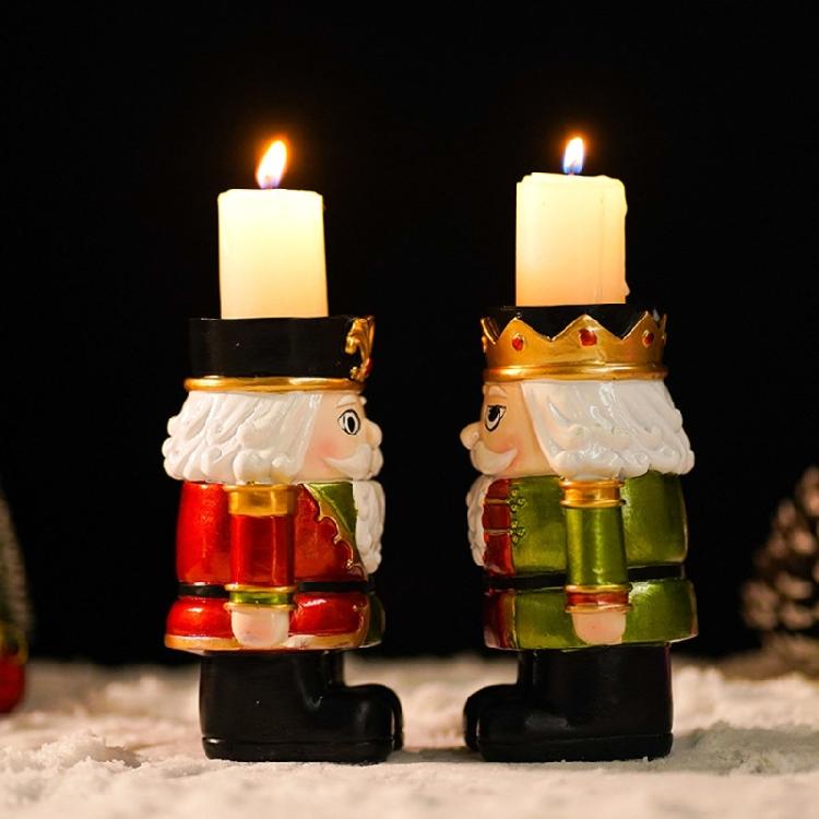 Christmas Candle Holder Nutcracker Candleholders Candlestick Table Decoration