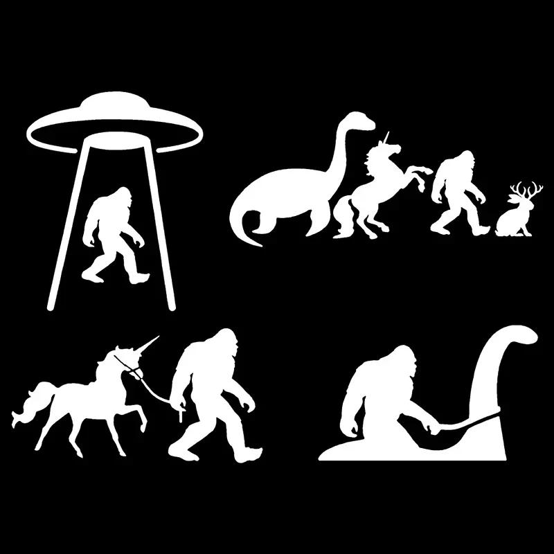 Einhorn Auto wasserfester selbstklebender Aufkleber, Bigfoot Auto Stil Dekoration, UFO, Loch Ness, Yajalop
