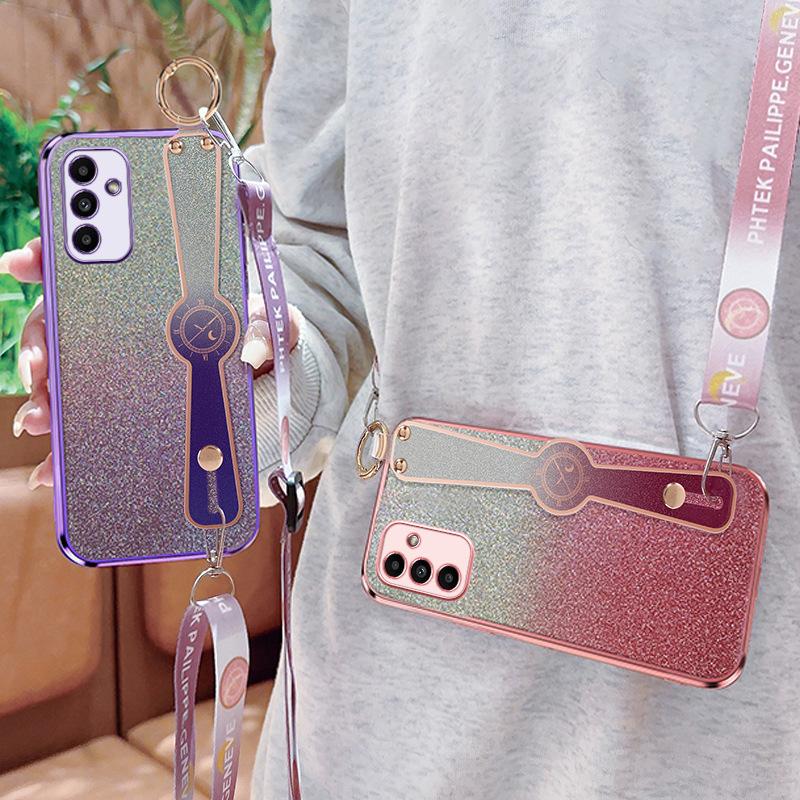 Adatto per Custodia Cellulare Samsung A07 NOTE20 Braccialetto Placcato Polvere Glitter F15 Cordino A34 Cover Anti Caduta A22a71M14