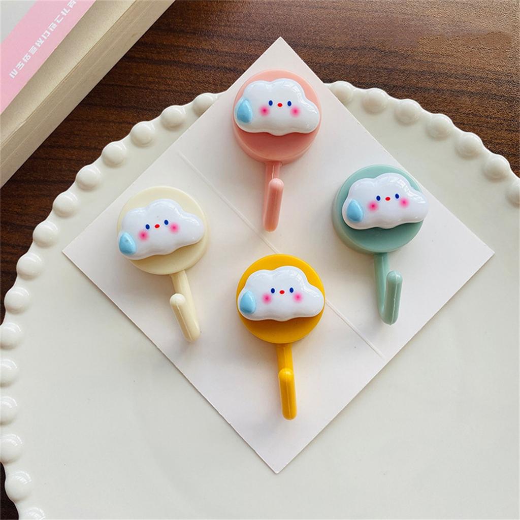 Cartoon Hooks, Adhesive Hooks No Nails Damage-Free Wall Hooks (4-Pack)