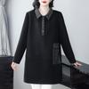 Plus Size Women's POLO Collar Mid-Length Fleece Sweatshirt - Casual Warm Coat for Autumn and Winter