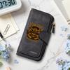 Viking Warrior Long Wallet with Card Slots Fashion Casual Portable PU Purse for Daily Use