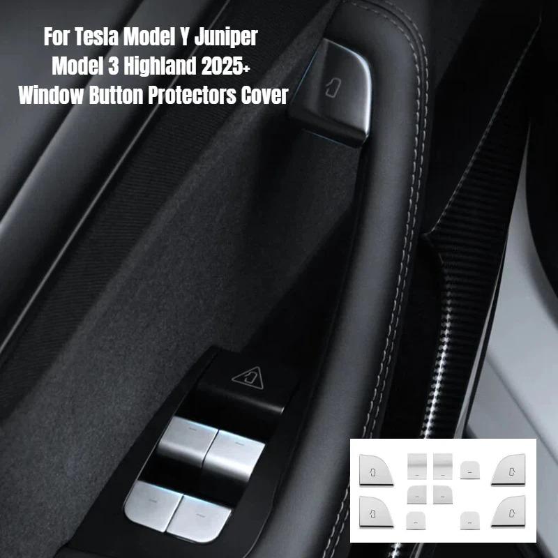 Window Button Protectors Cover Accessories Car Door Window Protective Film Kit for Tesla Model Y Juniper Model 3 Highland 2025+