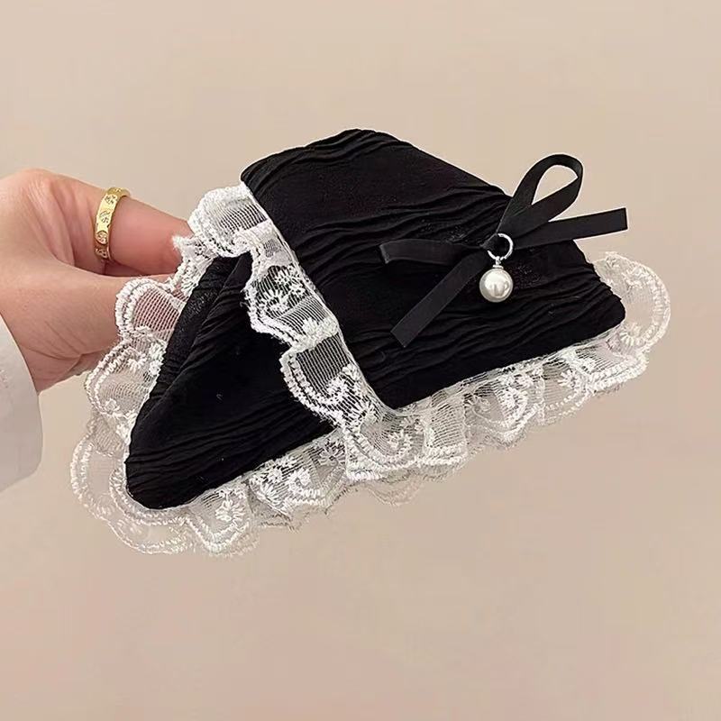 French Elegant and Gentle Lace Polka Dot Grip Clip, High-end Shark Clip Temperament Hair Clip Hair Ornament On the Back of Head