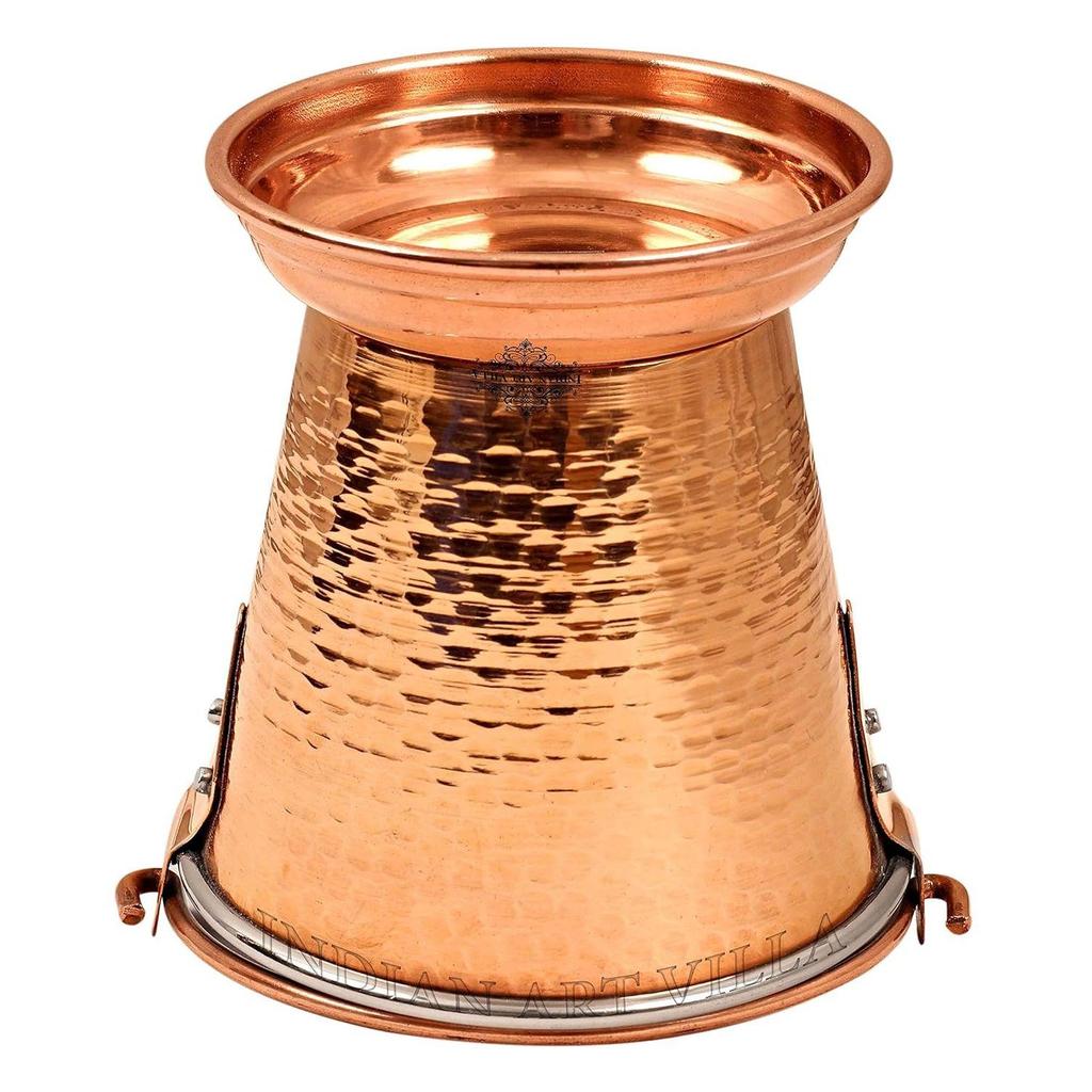 Steel Copper Hammered Design Bucket, Serveware & Tableware for Home, Hotel & Restaurants, Volume-400 ML