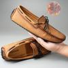 Men's Plus Velvet Warm Toads Shoes - Large Size, Four Seasons, Slip-On Driving