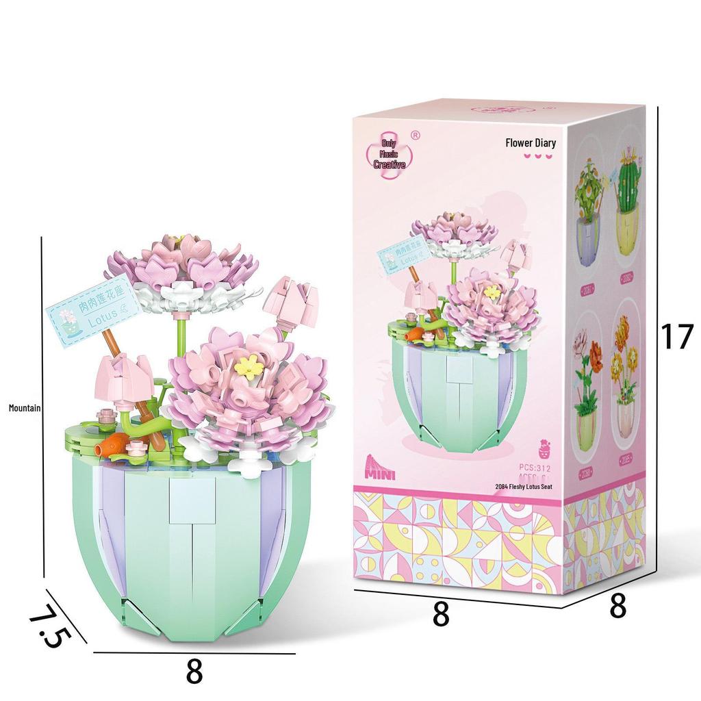 Bukiet Sukulentów Klocki - Prezenty Świąteczne i Zabawki