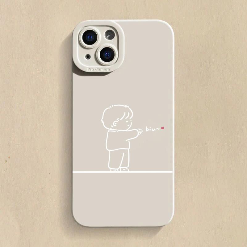 Cute Matching Couple Silicone Pattern Phone Case For Xiaomi Redmi 13C 14C Redmi Note 14 13 12 11 Pro Plus 5G 12S 11S Soft Cover