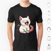 Aaahhhhh Gähnende Katze T-Shirt 6XL Baumwolle Cooles T-Shirt Niedliche Katzenillustration Cartoon-Katzen-Design Miauzende Katze Kunst Verspielte Katze