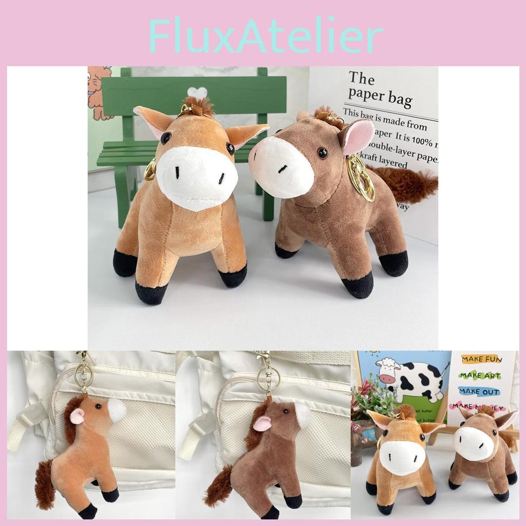 Cute Realistic Horse Plush Toy Keychain Backpack Accessory Couple Gift 13cm Short Plush