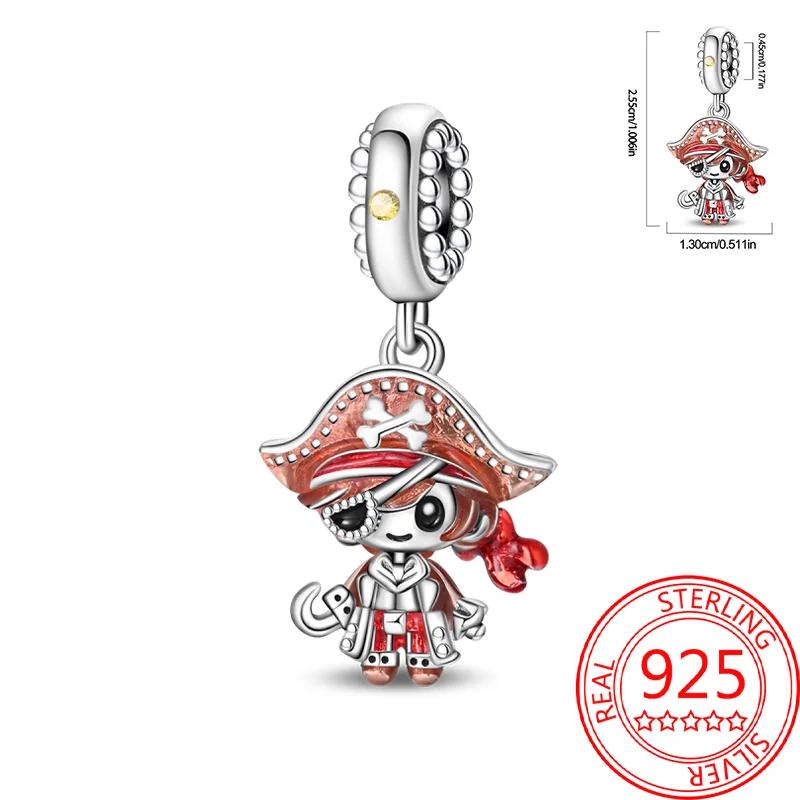 Copper Mr. Pirate & Treasure & Gold Coin & Turtle Beach Fruit Shell Blue Beads Fit Original Bracelet Diy Fine Jewelry Gift