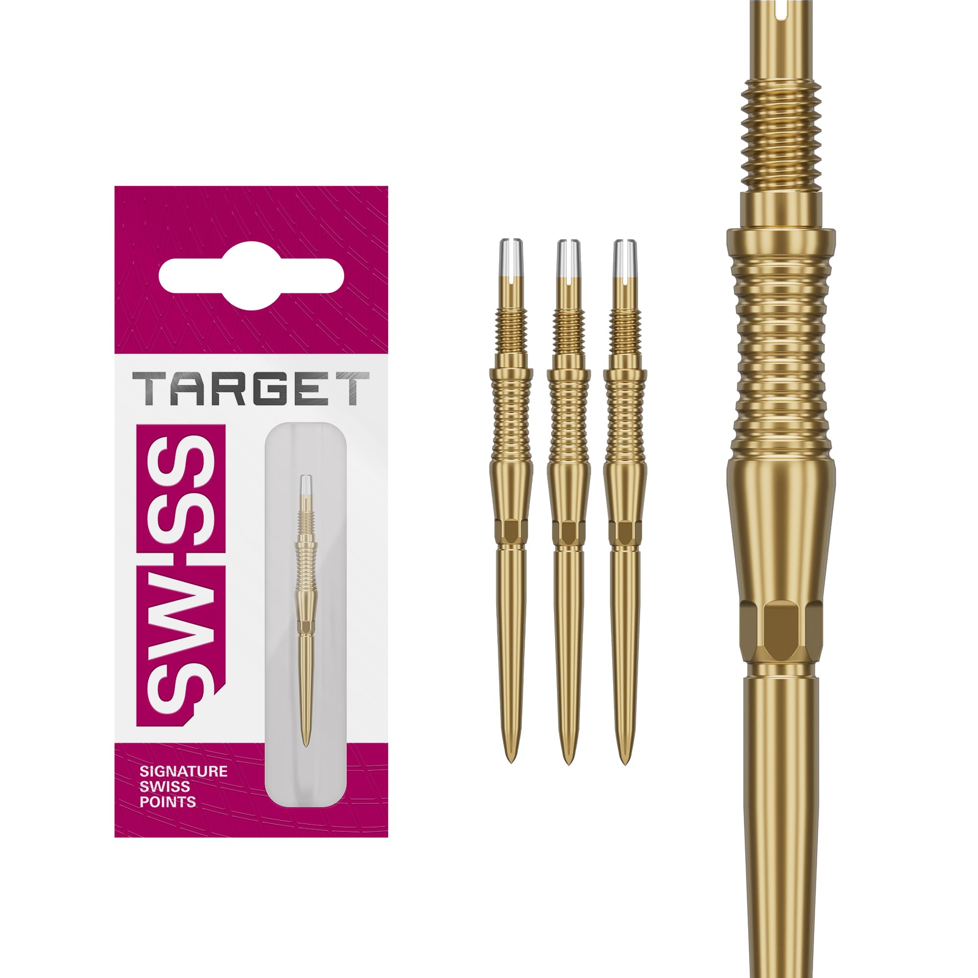 Target Darts Swiss Point Storm Darts Points, RST (3 Pack Set) 30MM - gold