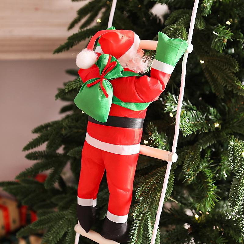 Christmas Pendant Decoration Ladder Santa Claus Climbing Rope Doll Single Multi-person Ladder Toy Gift