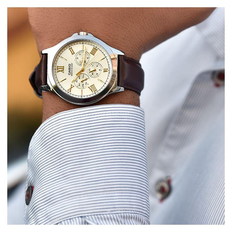 Casio STANDARD Series Classic, Simple, Exquisite, Fashionable, Waterproof, Quartz Movement, Leather Strap, Japanese and Korean Watch, MTP-V300L-9A