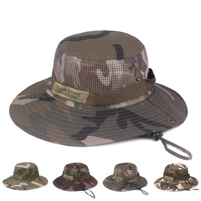 Camouflage Hat Men's Summer Breathable Fisherman Hat Big Rim Sun Hat Outdoor Sunscreen Hat Foldable Basin Hat