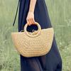 Dames handgeweven zomerstrandreistassen Vrouwelijke handtassen met handvat en strobakken populair