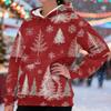 Women's Fashionable Casual Long-Sleeved Christmas Print Fleece-Lined Thick Hooded Sweatshirt