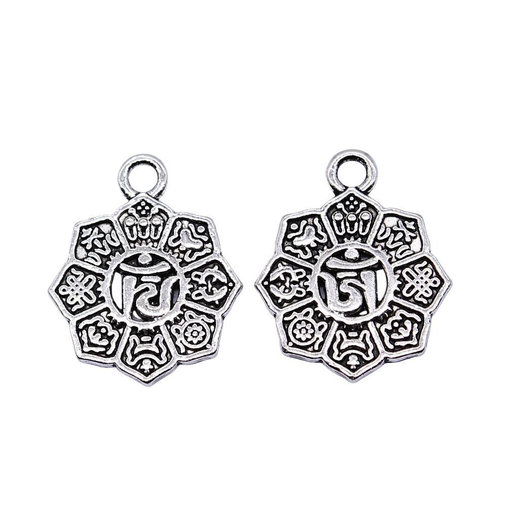 Om Lotus Charms Sports Pendants For Spiritual Yoga Themed Jewelry
