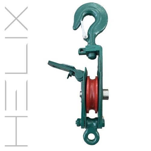 HELIX Heavy-Duty Snatch Block, 500kg, Hook-Type Pulley Block for Tow Trucks and Loading Vehicles, Wire Rope, 0.5 Ton