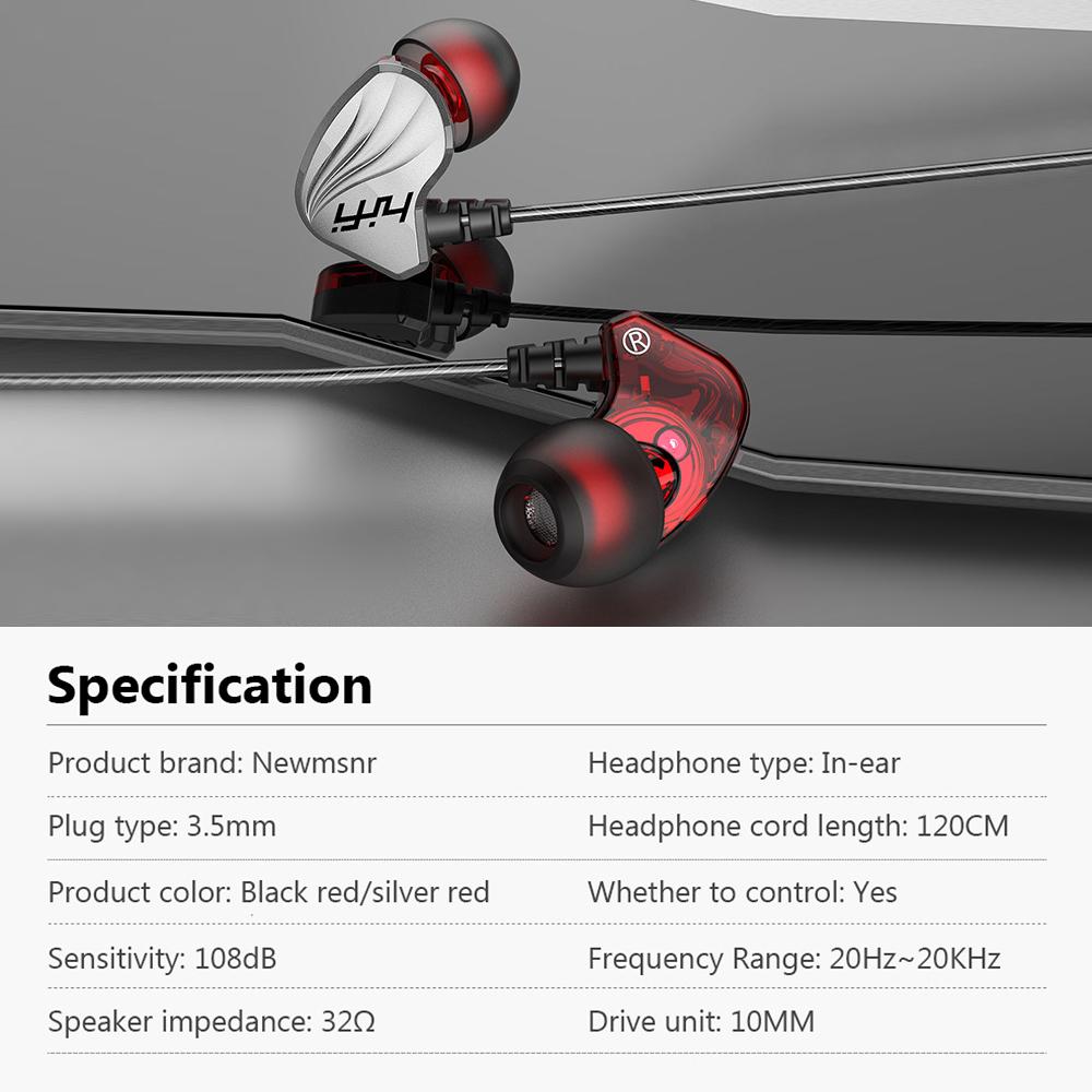 In Ear Headphones Wired Sports Headphones 6D Surround Bass Waterproof Sports Headphones Gaming Headphones Compatible