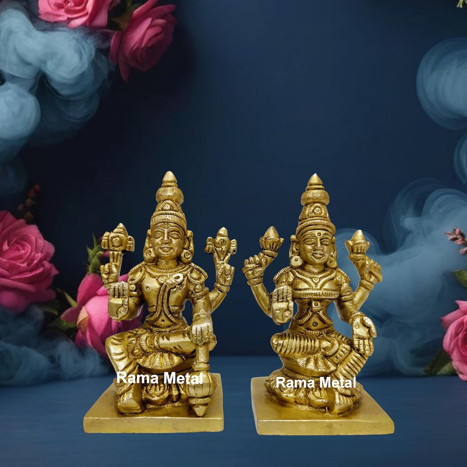 Lord Vishnu Lakshmi Statue, Sitting Laxmi & Narayan Idol, God Of Protector Idol
