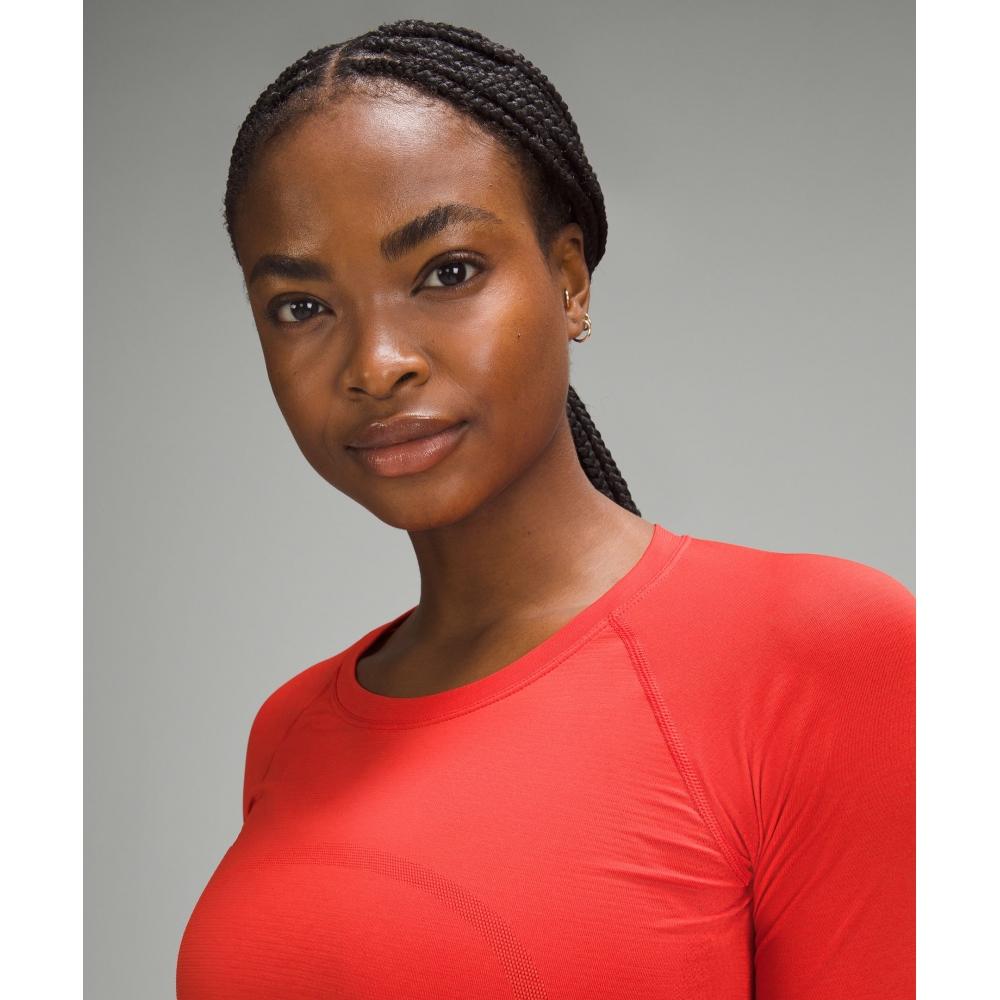 Lululemon Swiftly Tech Long Sleeve Shirt 2.0  Hip Length Hot Heat Hot Heat